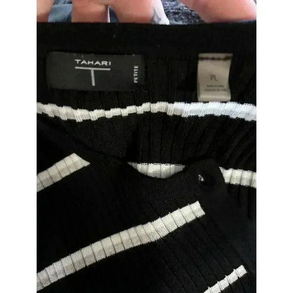 Tahari black and white striped cardigan size PL - Picture 4 of 4